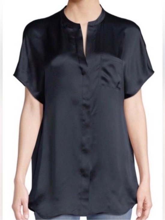 Vince Tops - NEW! Vince Short Sleeve Pocket Silk Shirt Top with Split-Neck.